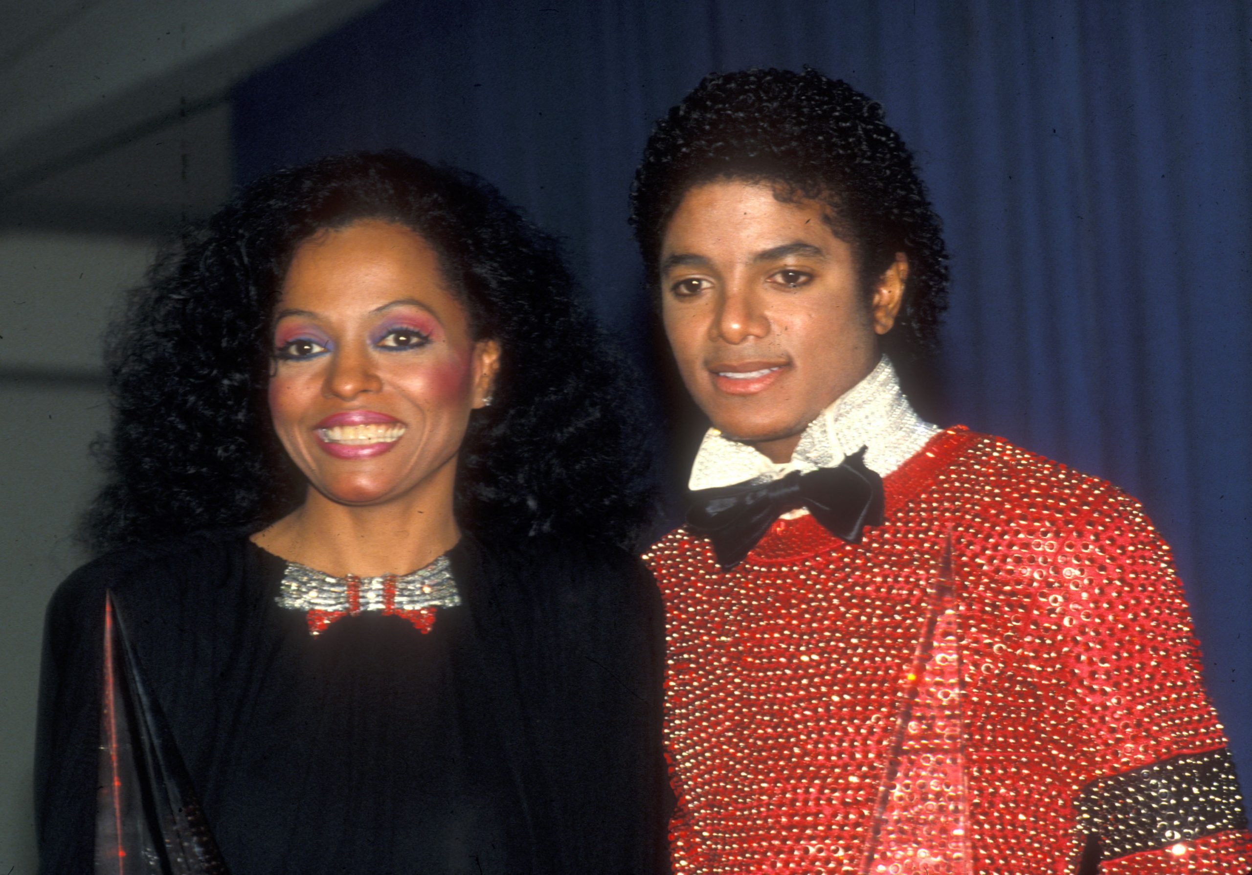 Michael Jackson and Diana Ross with a black background