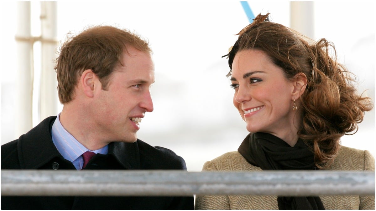 Prince William and Kate Middleton in a photo taken after their engagement.
