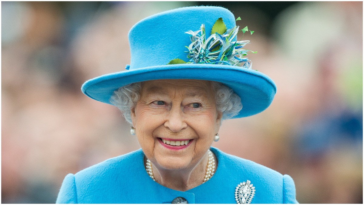 Queen Elizabeth tours Queen Mother Square on October 27, 2016 in Poundbury, Dorset