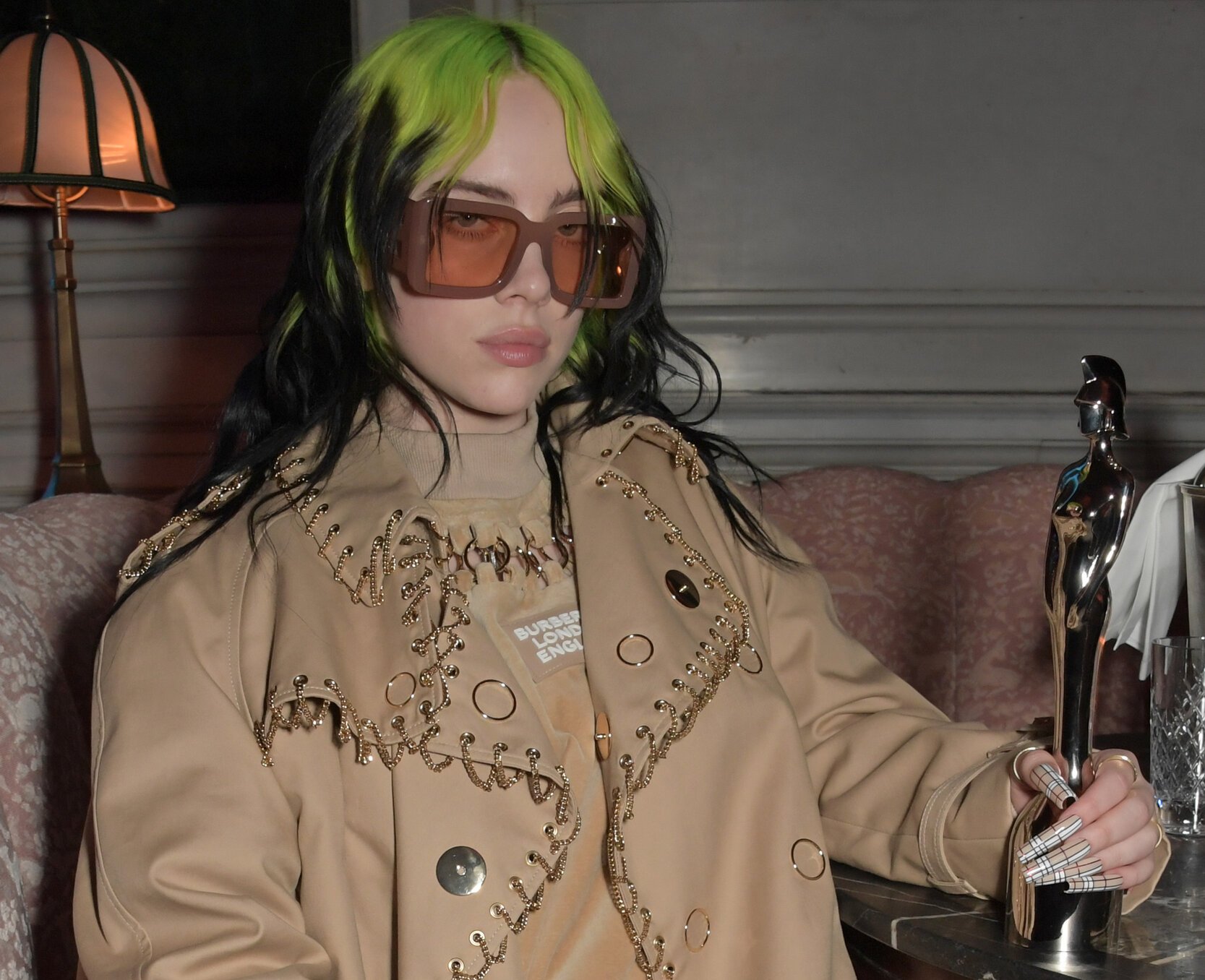 Billie Eilish attends the Universal Music BRIT Awards after-party 2020 hosted by Soho House & PATRON at The Ned on February 18, 2020 in London, England.