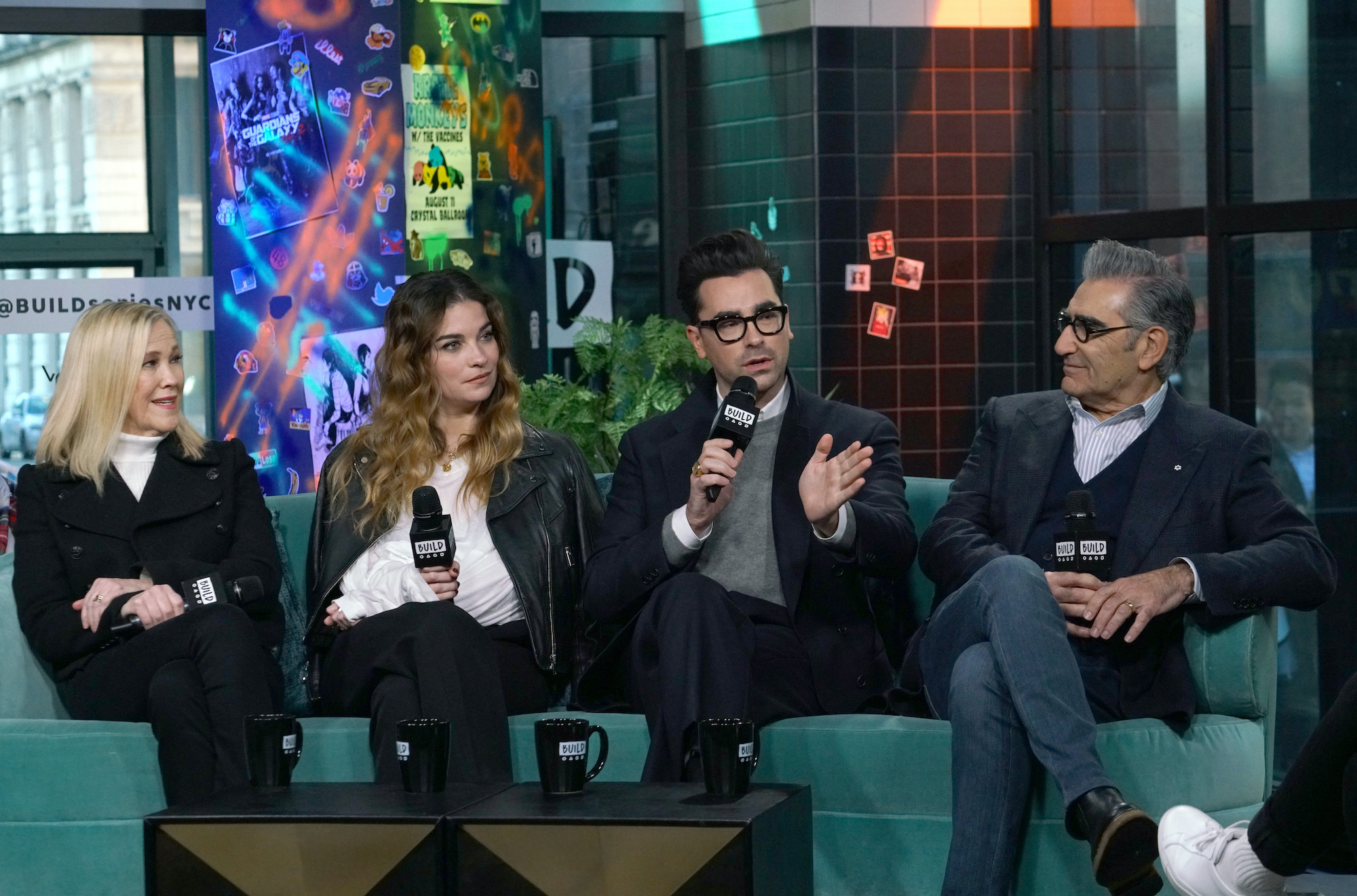 Catherine O'Hara, Annie Murphy, Dan Levy and Eugene Levy
