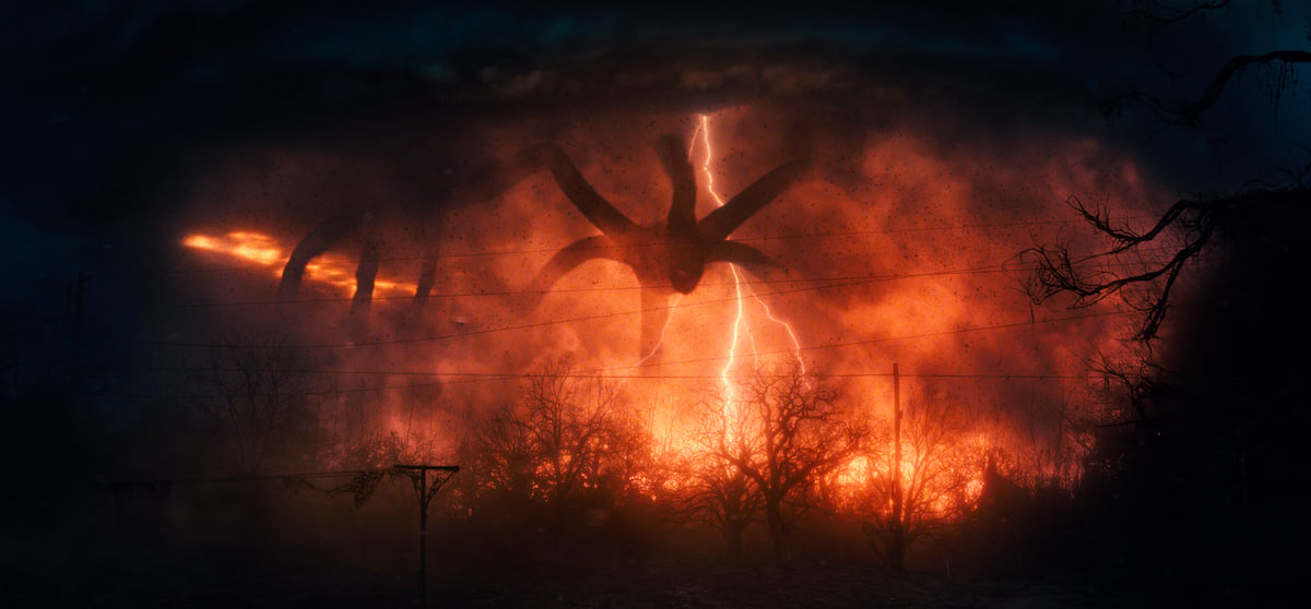 A shot of the Mind Flayer from 'Stranger Things' Season 2.