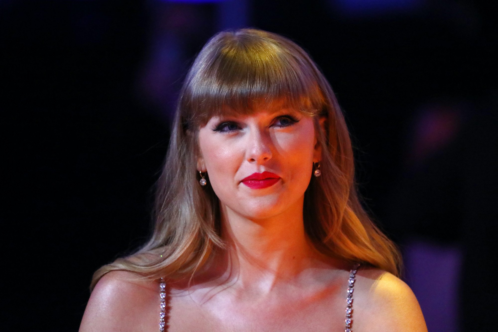 Taylor Swift, winner of the Global icon Award, at The BRIT Awards 2021 at The O2 Arena on May 11, 2021