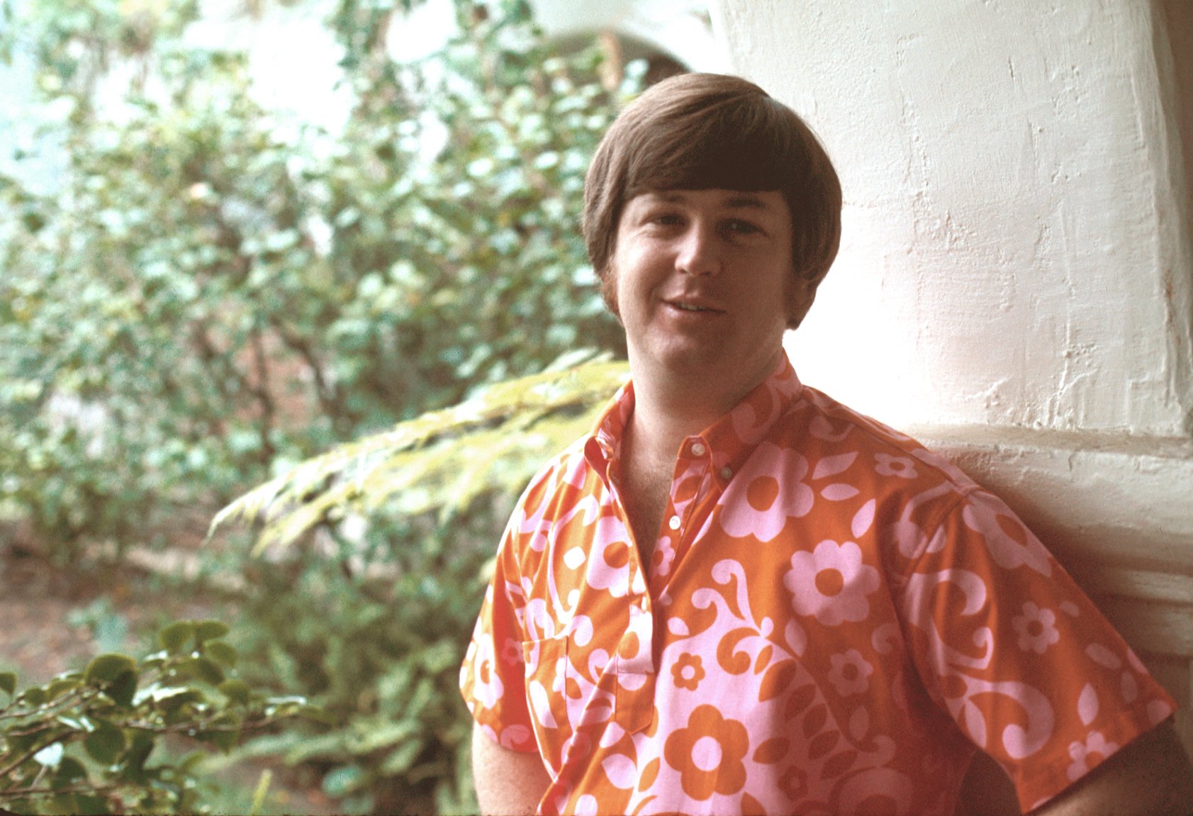 The Beach Boys' Brian Wilson near plants