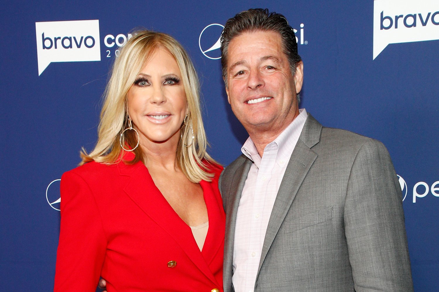 Vicki Gunvalson smiling next to former fiancé Steve Lodge