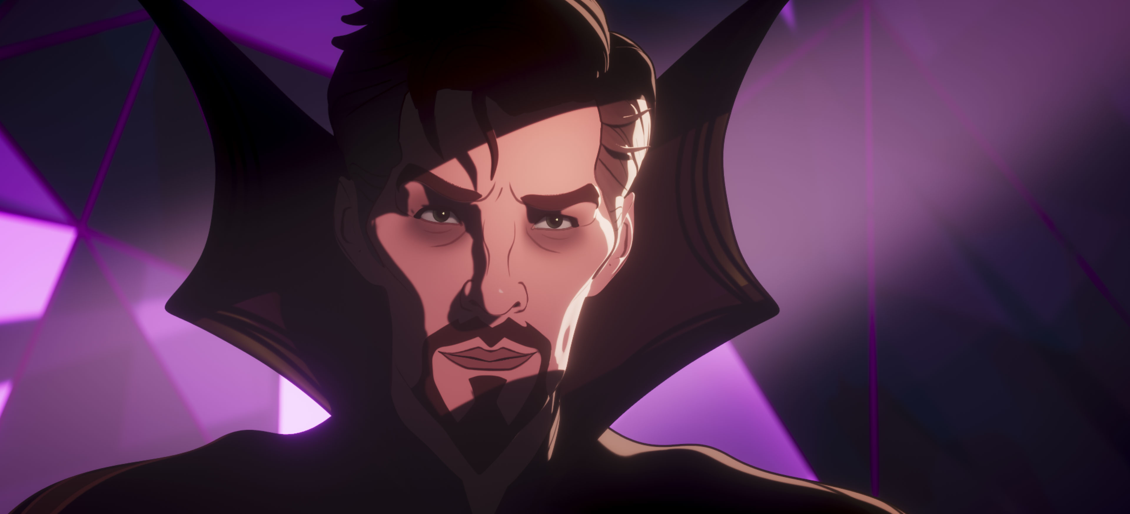 The 'What If...?' season finale character Strange Supreme wears his dark cape and lurks in the shadows.