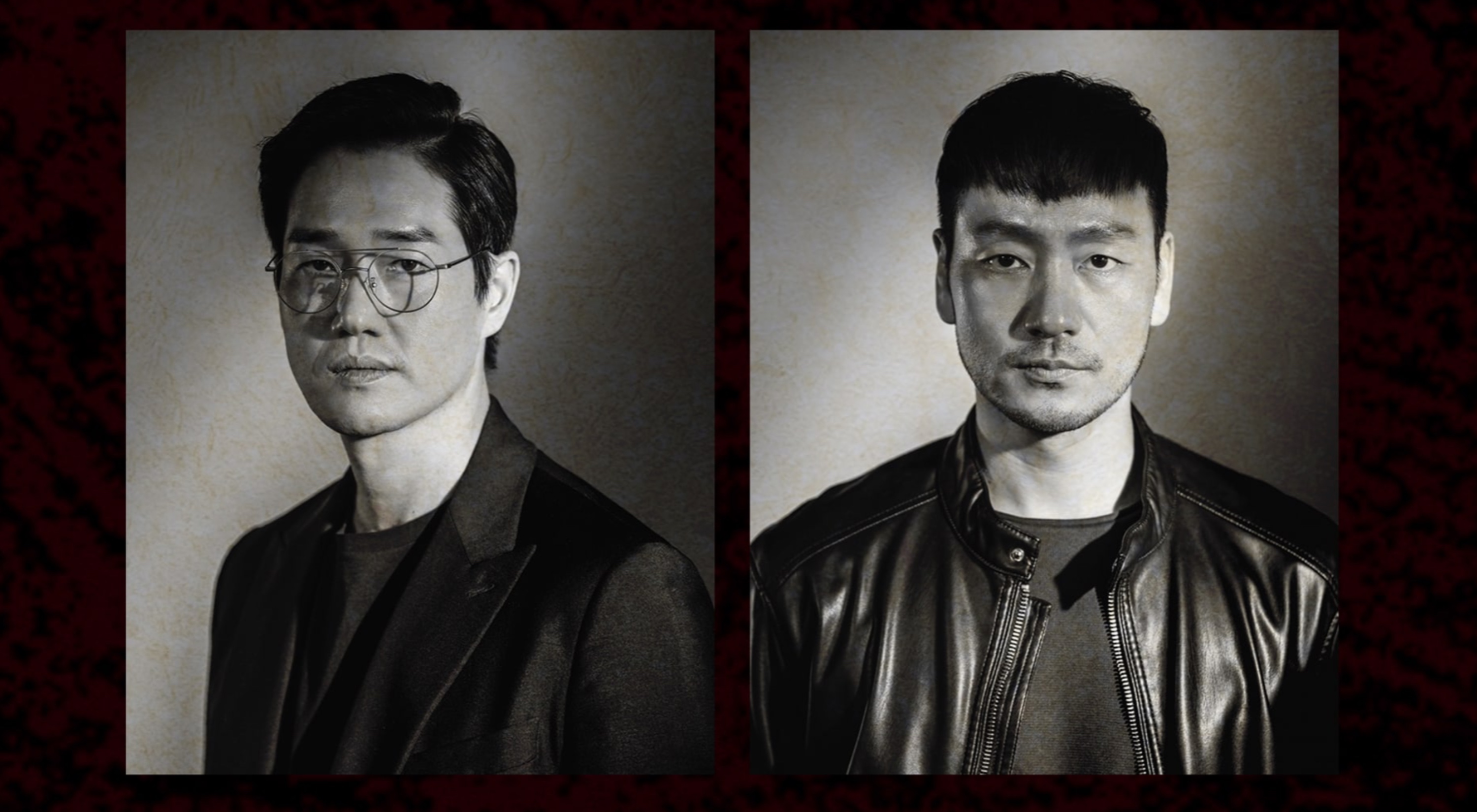 Actor Yoo Ji-Tae and Park Hae-Soo for 'Money Heist' K-drama remake in black and white profile photo