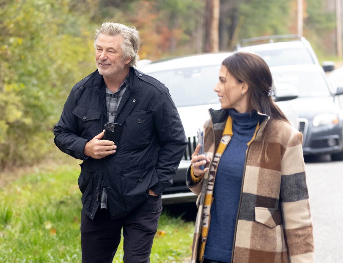 Alec Baldwin and Hilaria Baldwin outdoors with coats