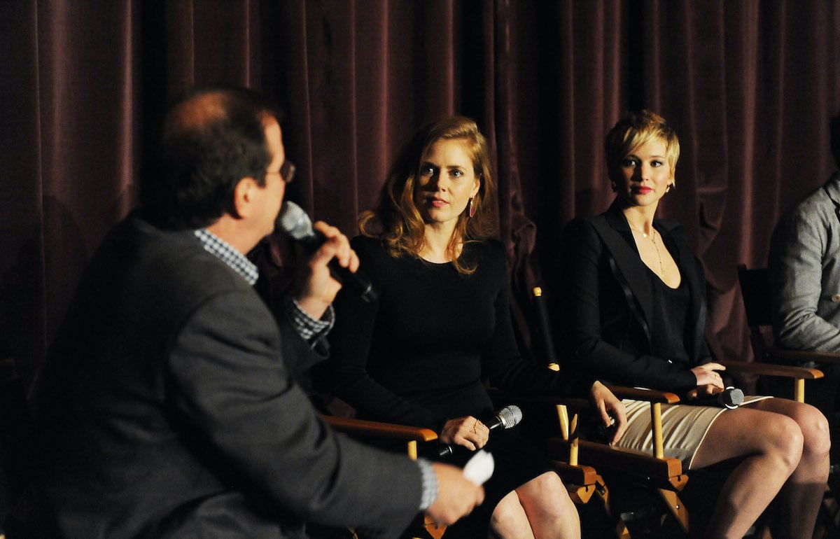 Amy Adams and Jennifer Lawrence being interviewed by the SAG Foundation