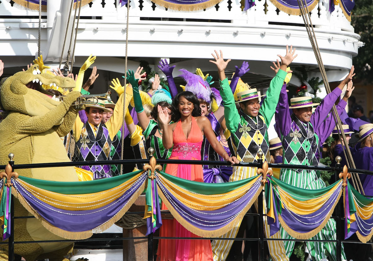 Anika Noni Rose, the voice of Tiana in Disney's animated film 'The Princess and the Frog,' performs on the Mark Twain Riverboat on November 8, 2009, at Disneyland in Anaheim, California