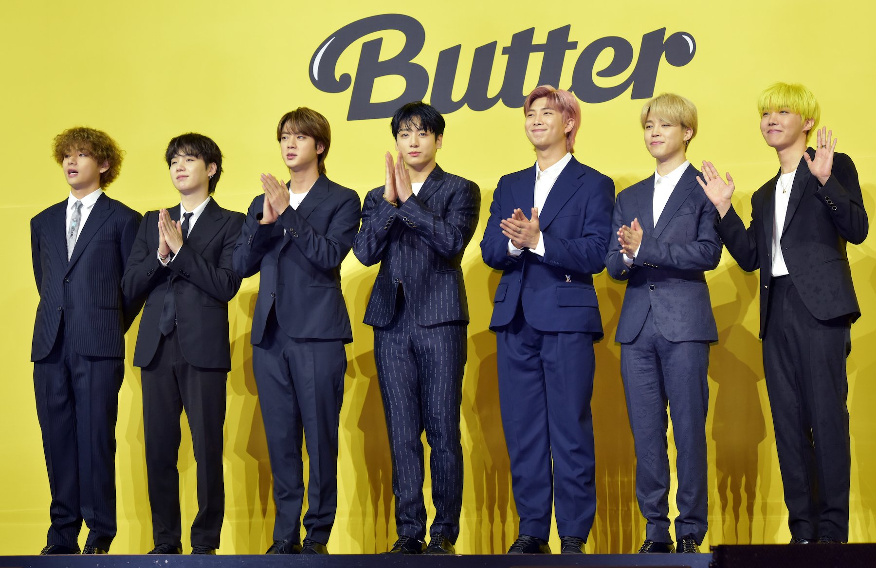 BTS attends a press conference for BTS's new digital single 'Butter'
