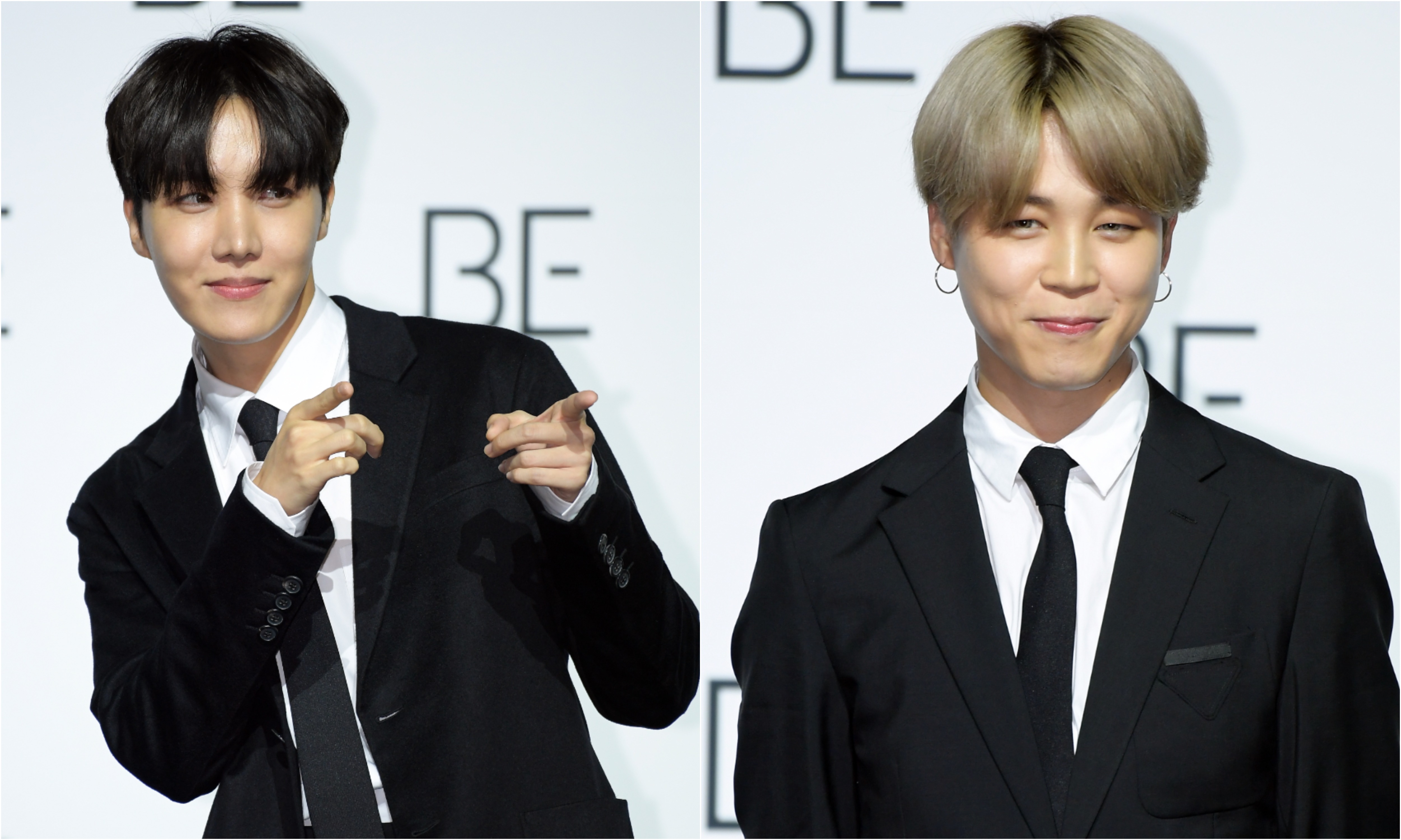 A joined photo of J-Hope and Jimin of BTS