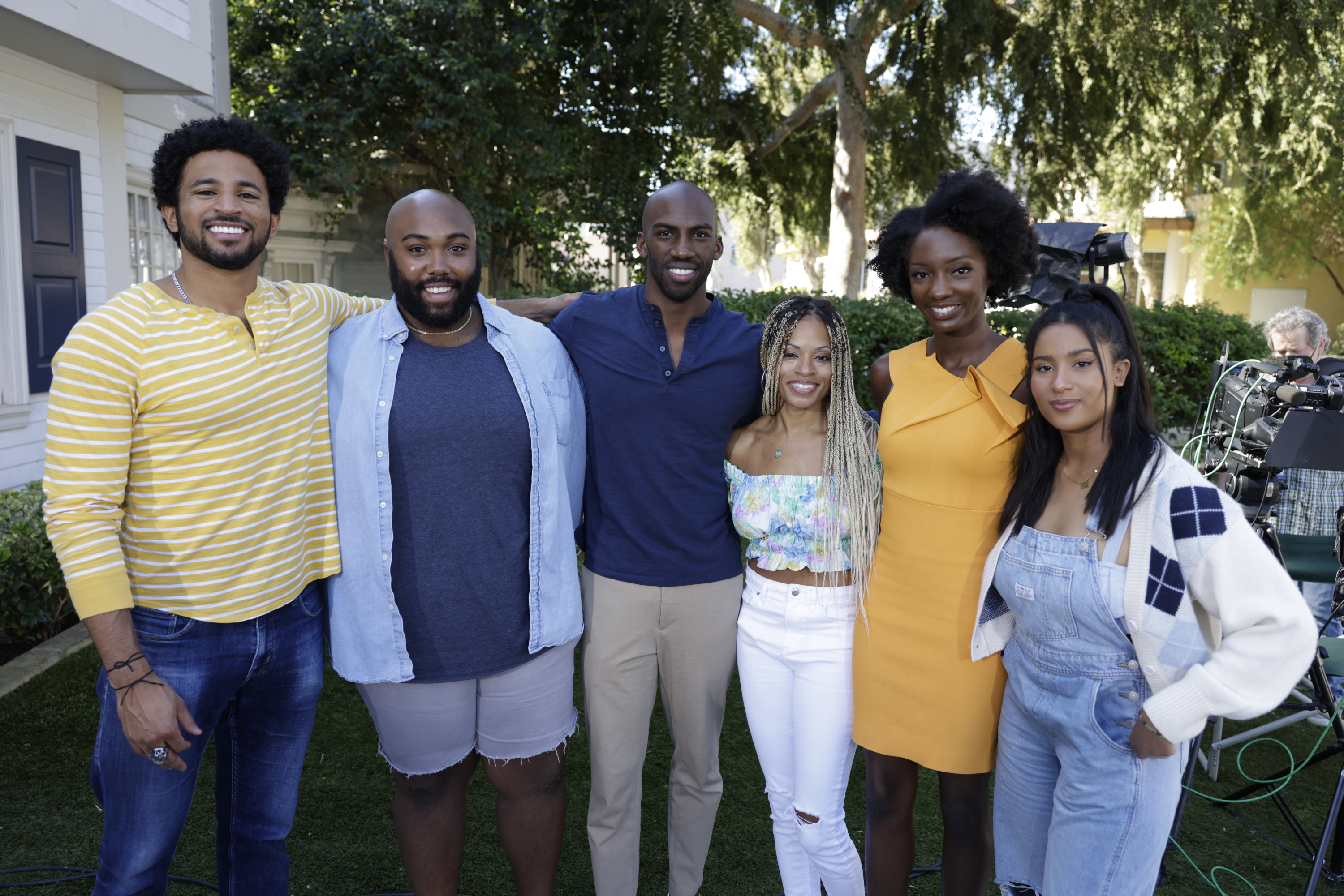 Pictured L-R: Kyland Young, Derek Frazier, Xavier Prather, Tiffany Mitchell, Azah Awasum, and Hannah Chaddha