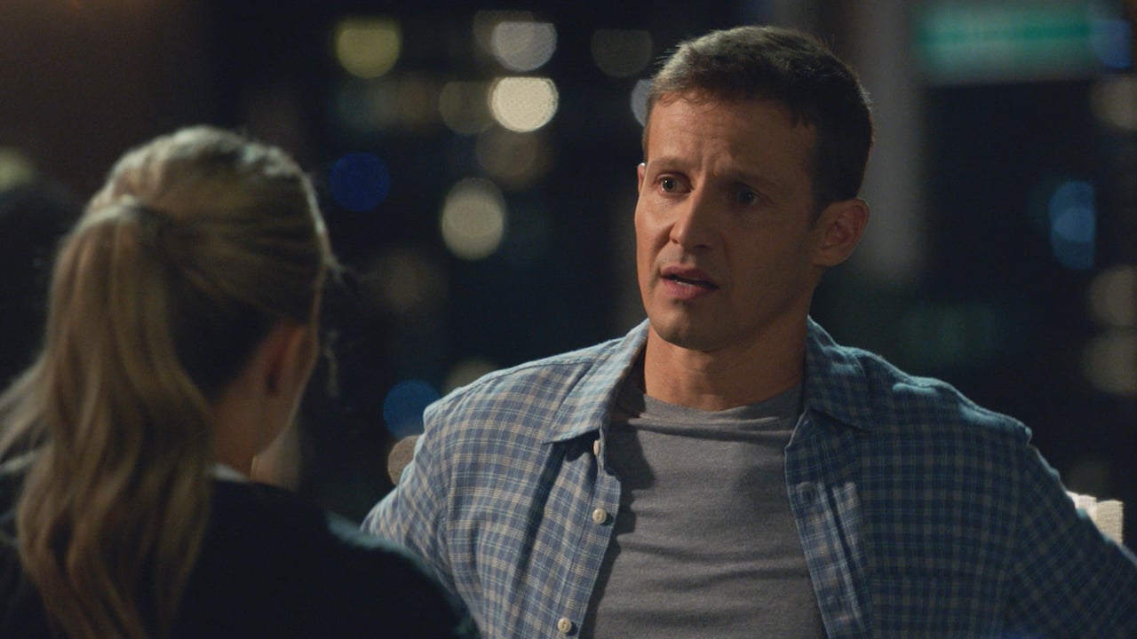 Vanessa Ray as Eddie Janko and Will Estes as Jamie Reagan talk on the street on 'Blue Bloods'