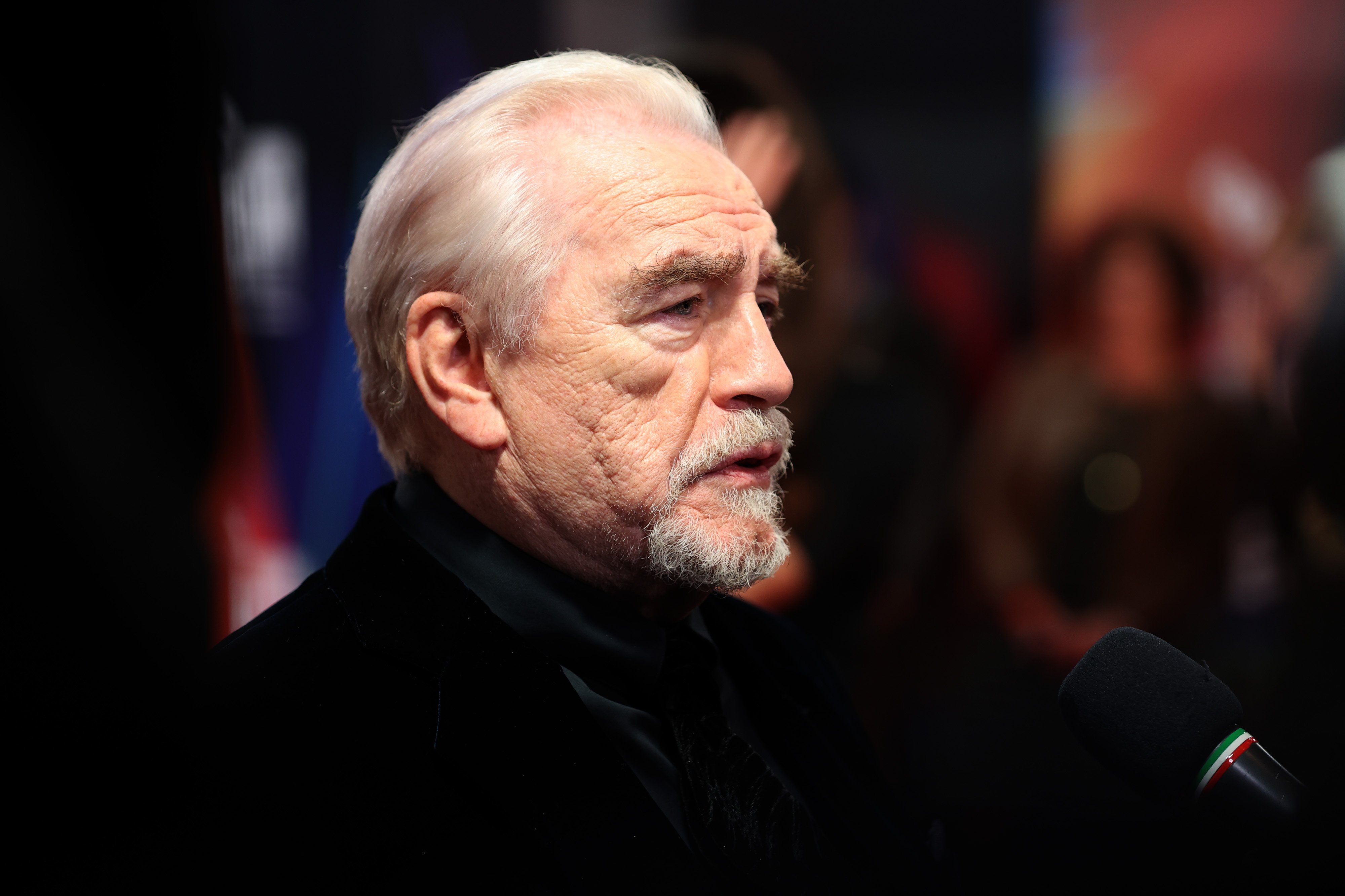 Brian Cox, in profile, at the 'Succession' premiere in 2021