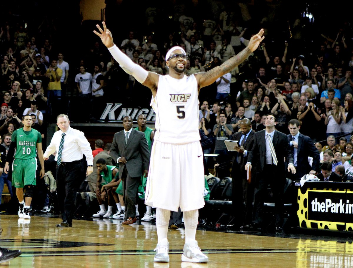 Central Florida guard Marcus Jordan celebrates a win in 2011