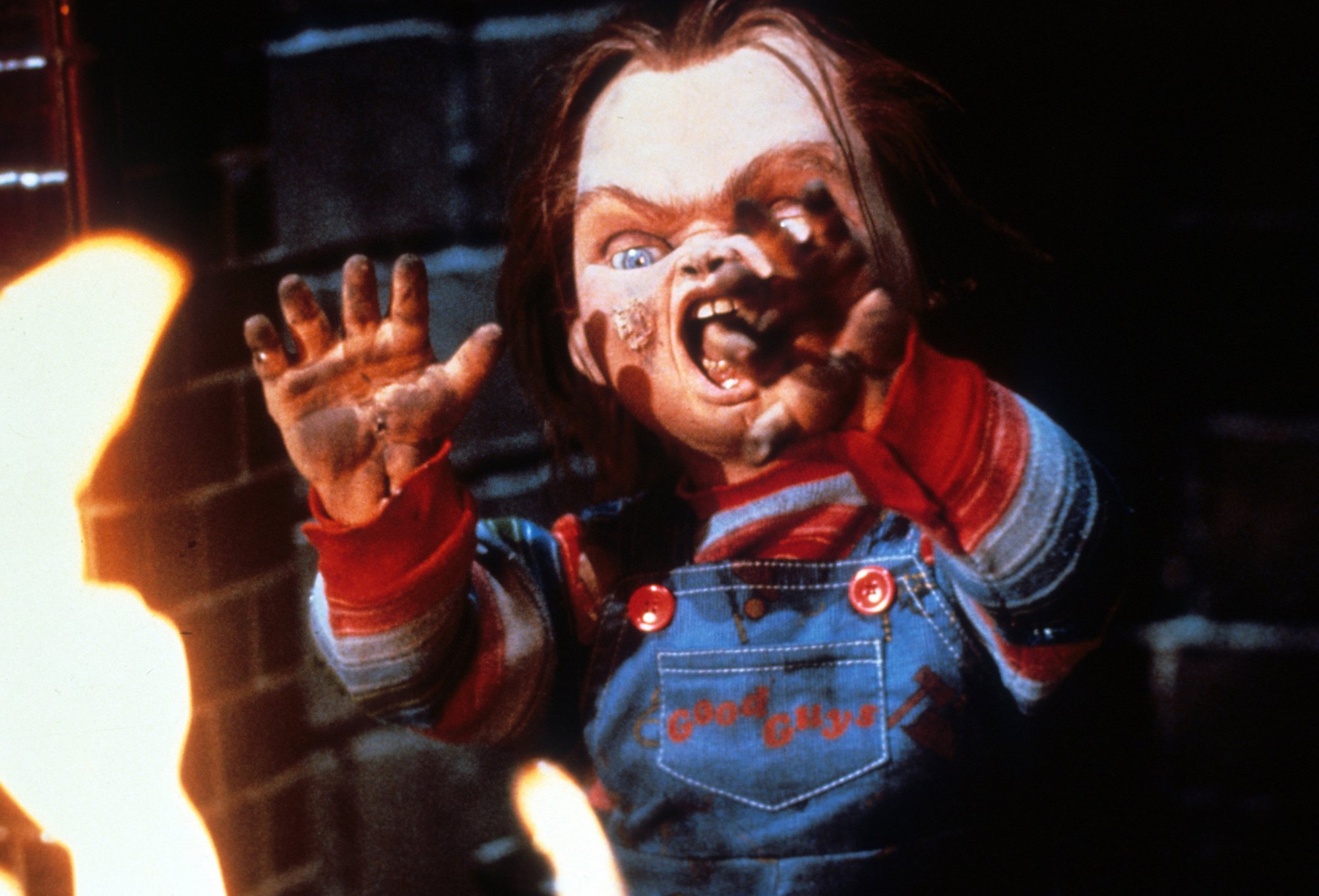 Chucky gets burned in Child's Play