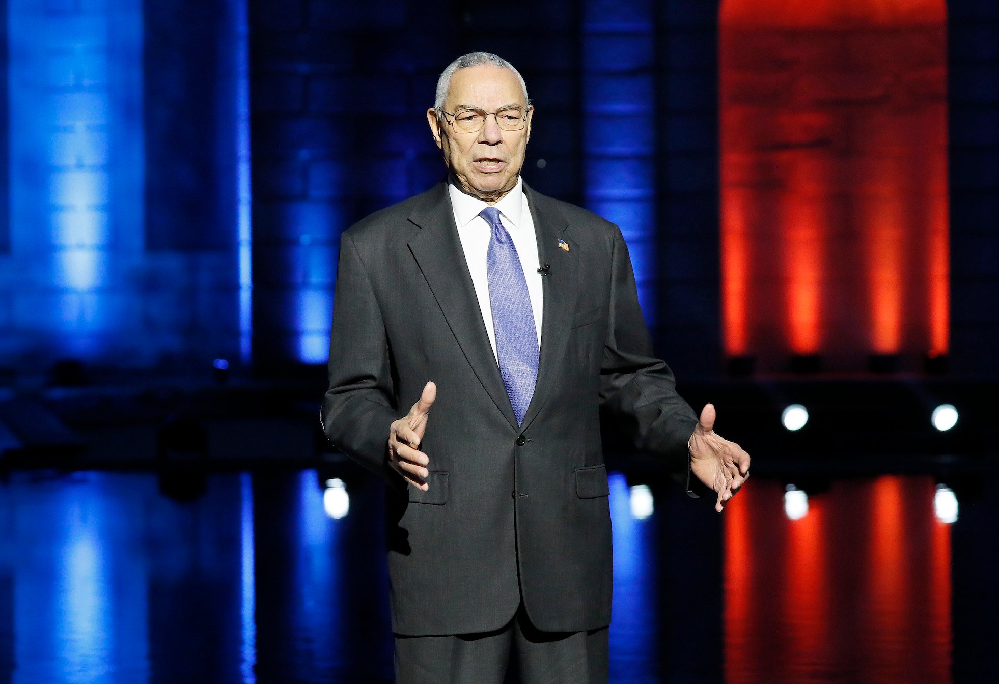 Colin Powell on stage during the Capital Concerts' 'National Memorial Day Concert'. Colin Powell's net worth grew well into the millions prior to his retirement