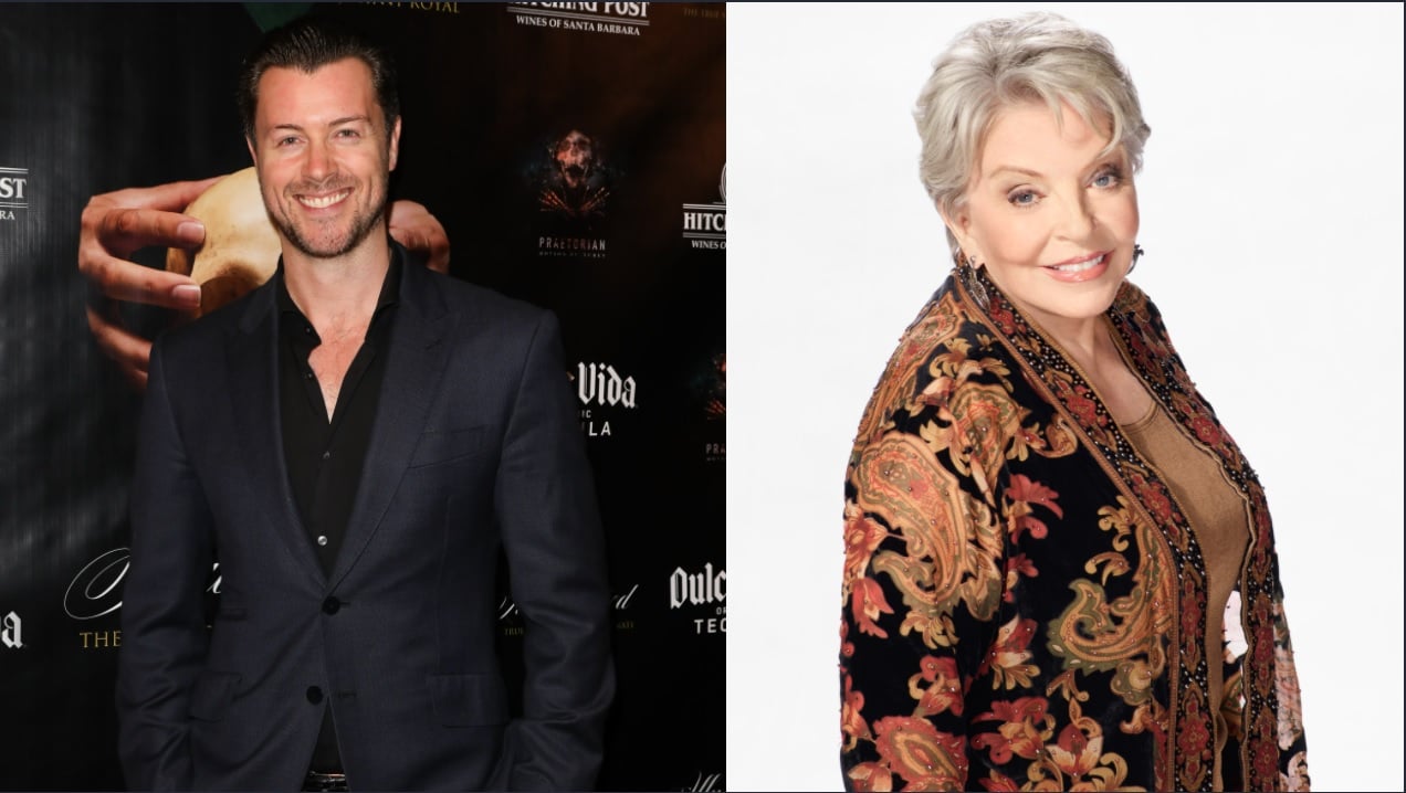 Days of Our Lives news roundup focuses on Dan Feuerriegel, left in a black suit, and Susan Seaforth Hayes, right in a floral print duster