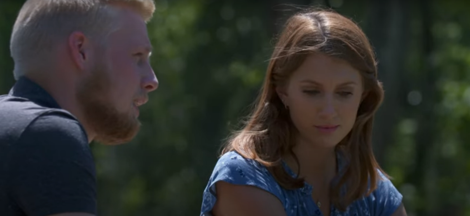 Ethan and Olivia Plath, both looking away from the camera, in a scene from 'Welcome to Plathville'