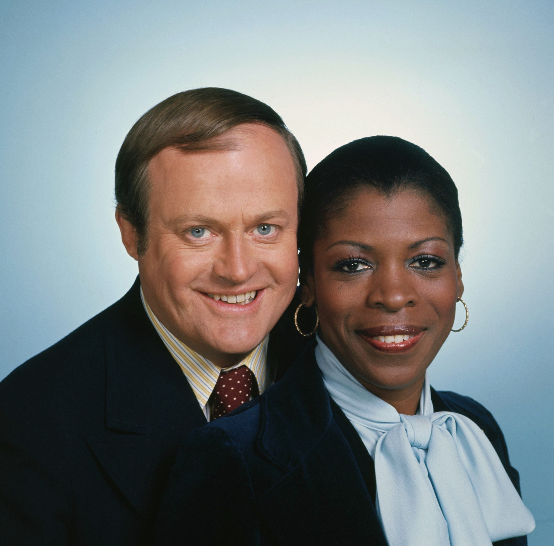 Franklin Cover and Roxie Roker smile in a publicity photo for 'The Jeffersons'