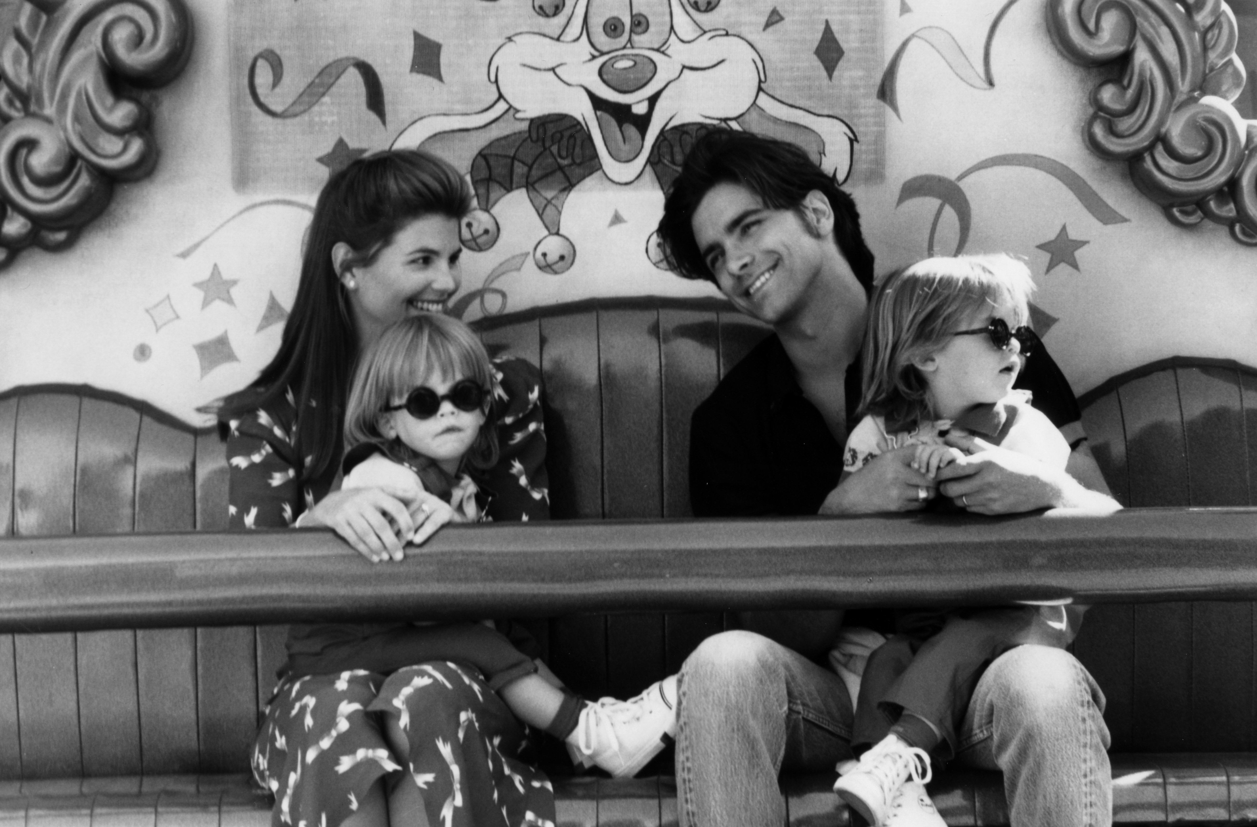 Still from the 'Full House' episode titled 'The House Meets The Mouse,' featuring John Stamos and other 'Full House' cast members