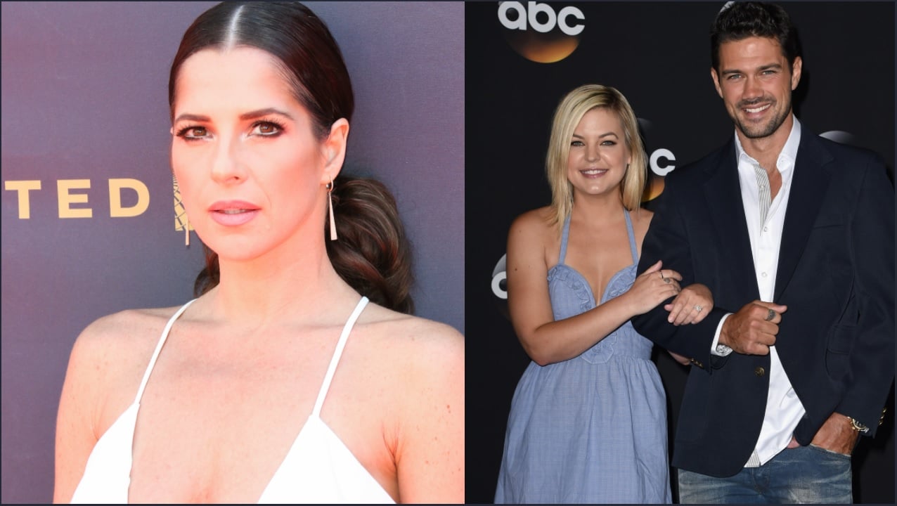 General Hospital stars Kelly Monaco, L, and Kirsten Storms and Ryan Peavey, R