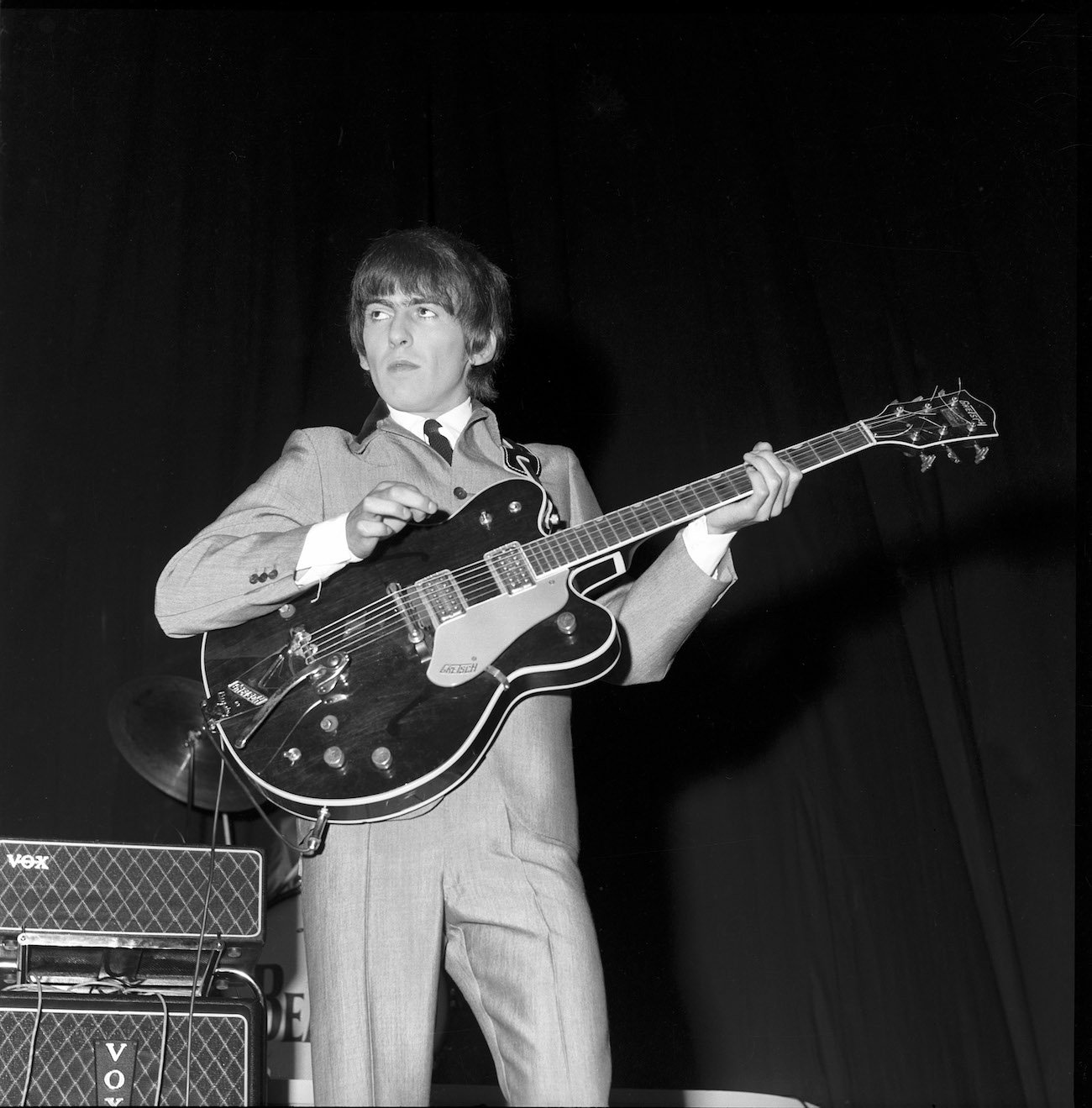 George Harrison performing with The Beatles in Australia, 1964.