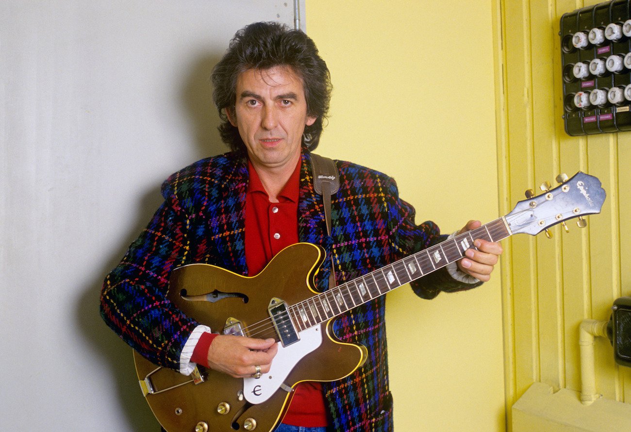 George Harrison in the recording studio in Munich, 1988.