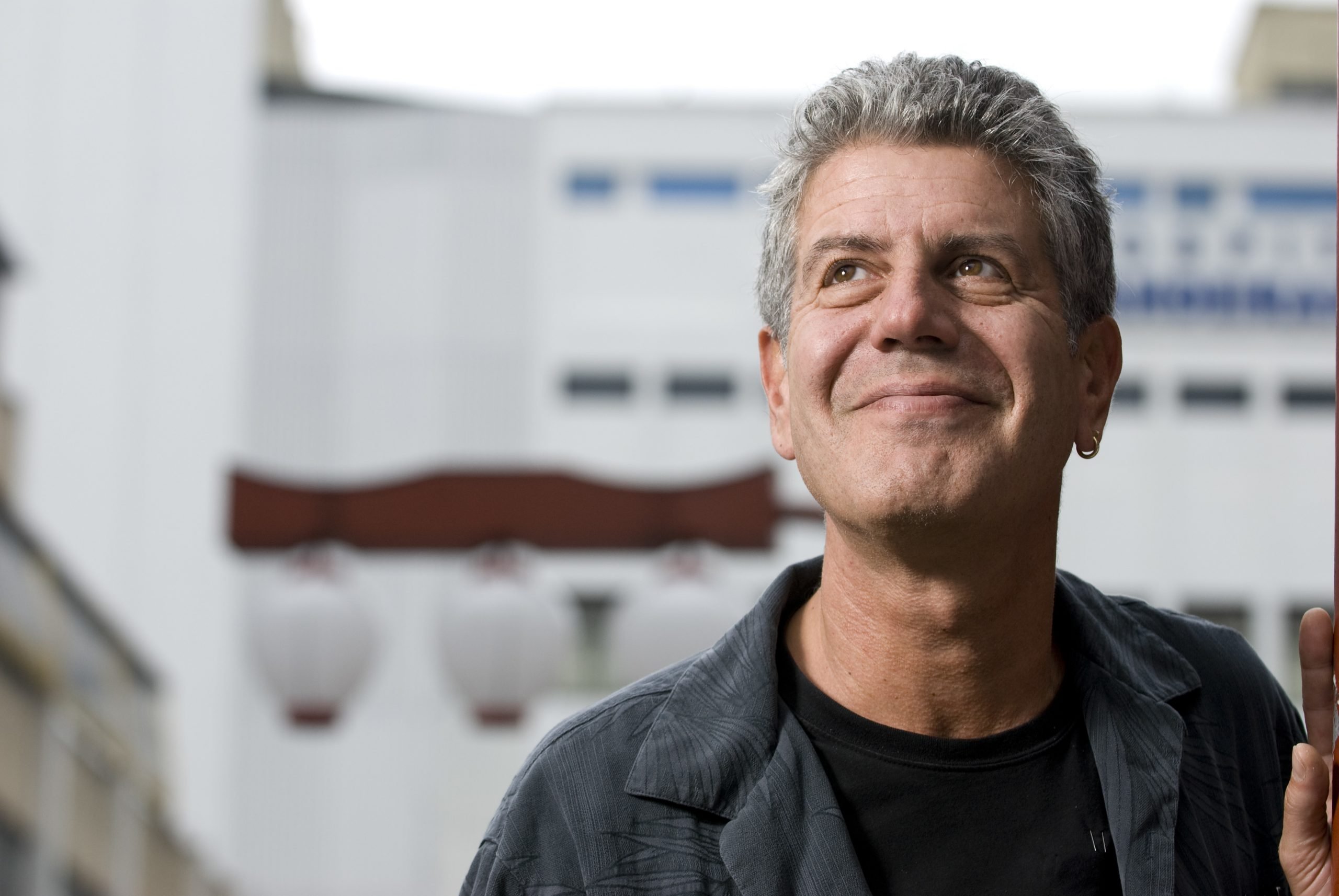 Anthony Bourdain in the Liberdade area of Sao Paulo, Brazil. Bourdain hosts the TV Show "No Reservations" for the Travel Channel.