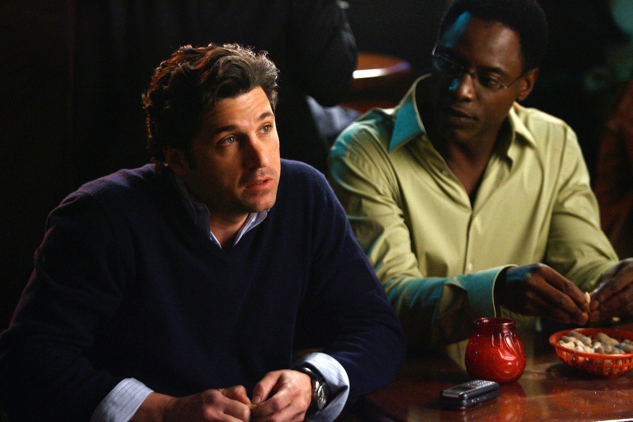 Patrick Dempsey as Derek Shepherd and Isaiah Washington as Preston Burke on 'Grey's Anatomy' sit at the bar.
