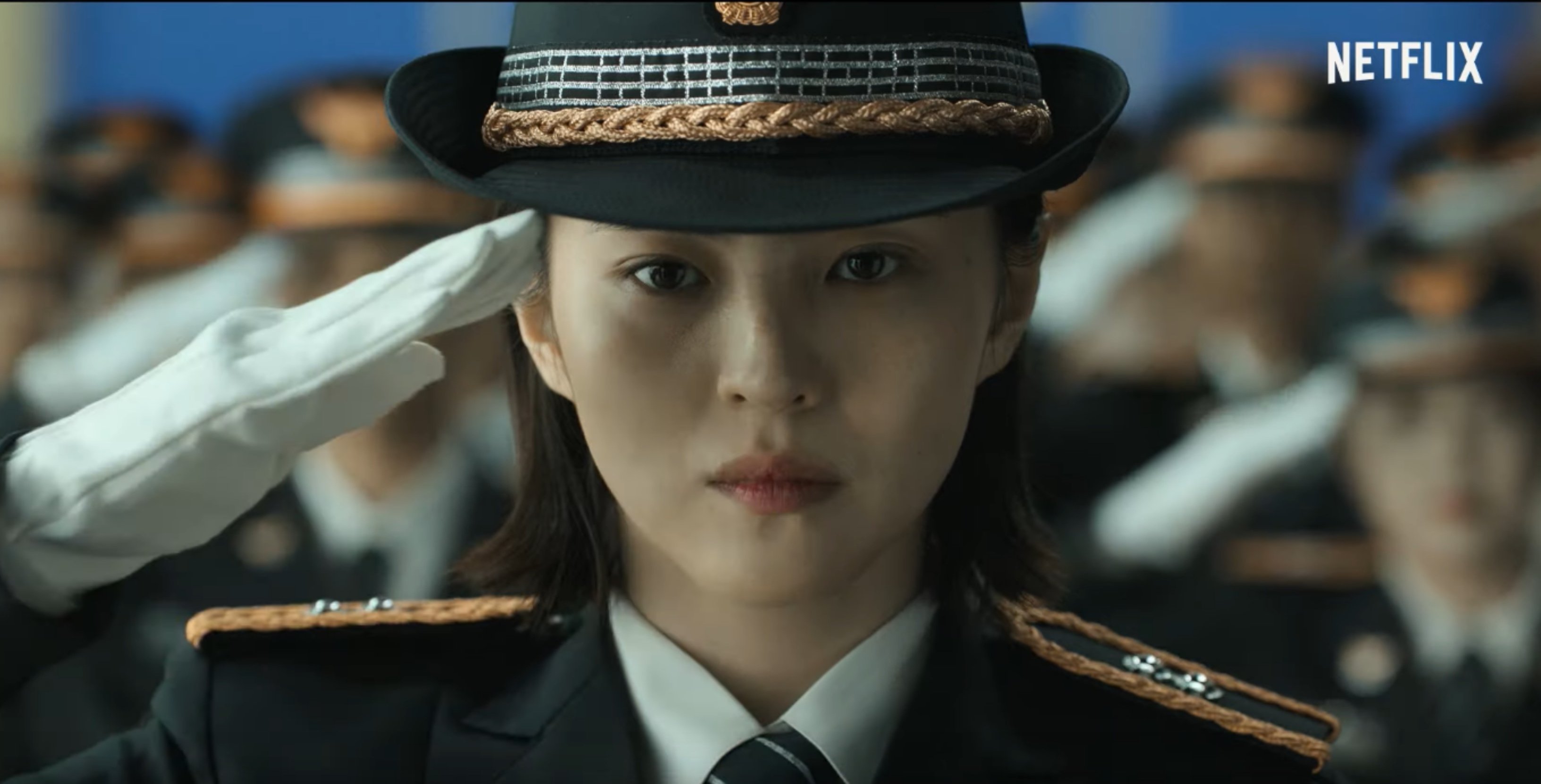 Han So-Hee as Ji-woo in Netflix's 'My Name' K-drama wearing police uniform