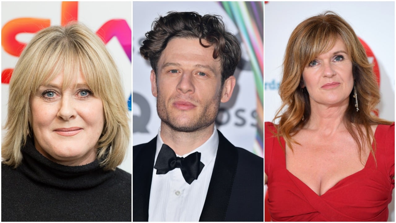 Collage image of Sarah Lancashire, James Norton, and Siobhan FInneran