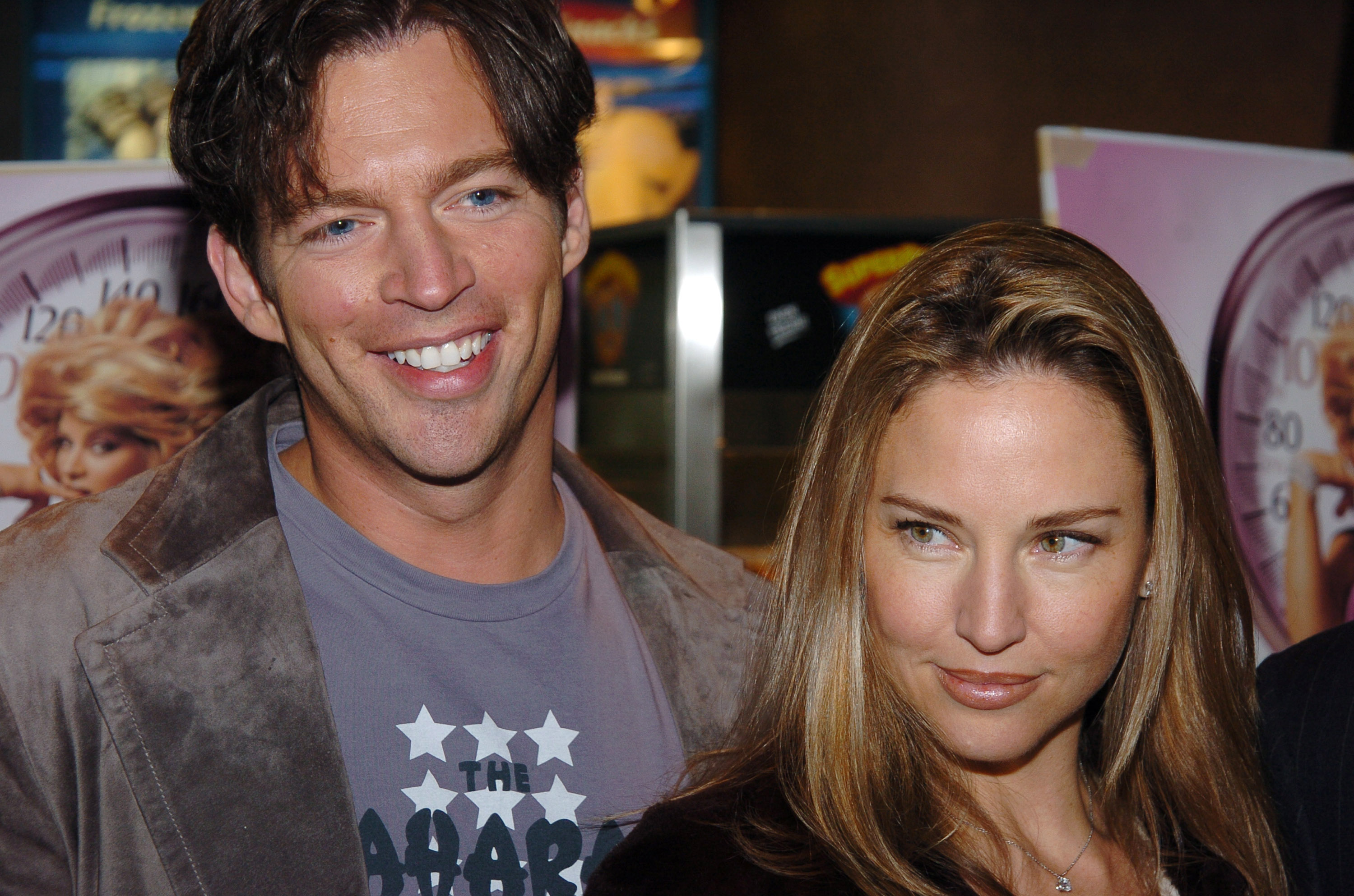 Harry Connick Jr. and Jill Goodacre pose at a movie premiere.