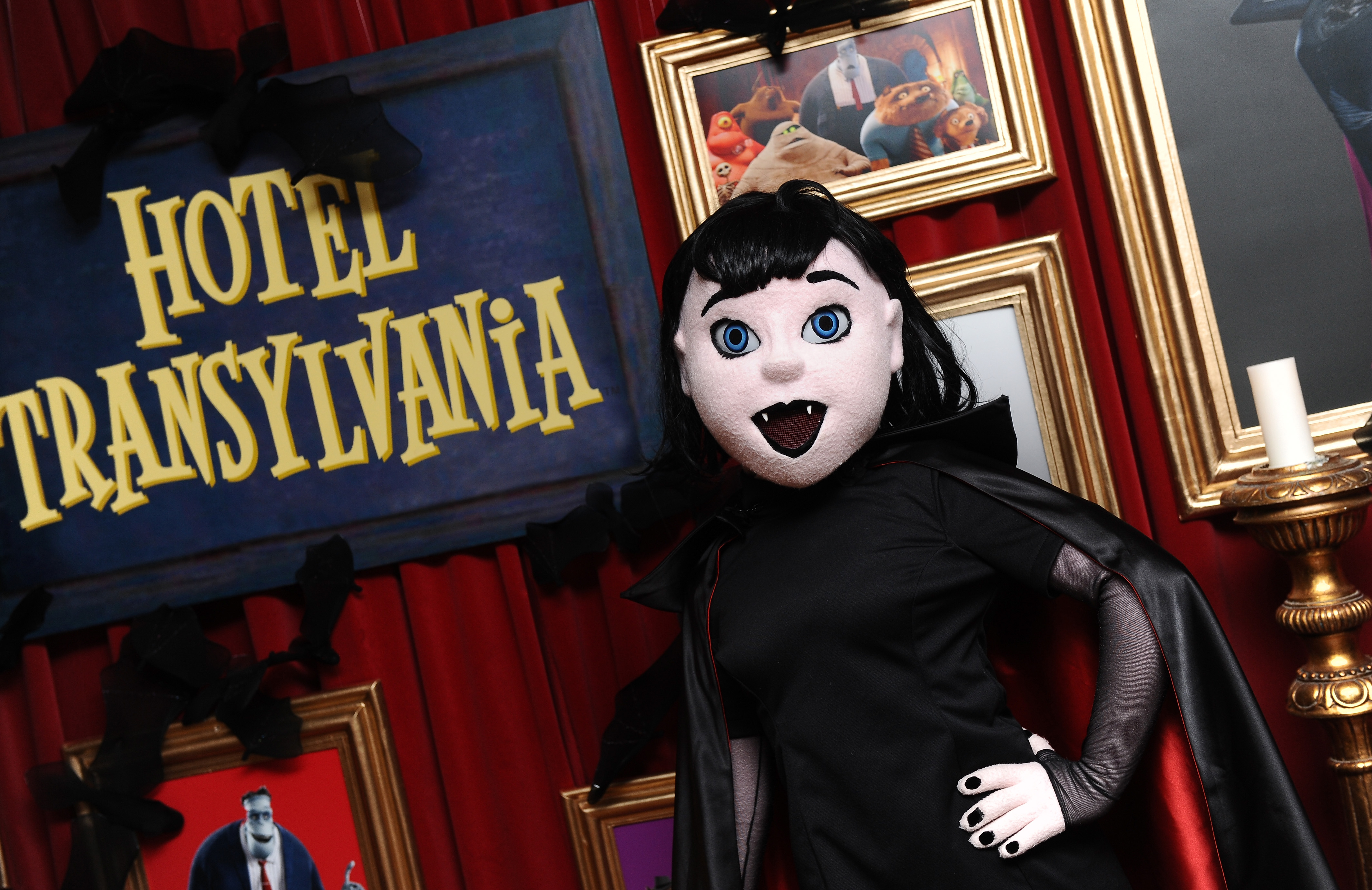 Hotel Transylvania vampire character poses for a photo