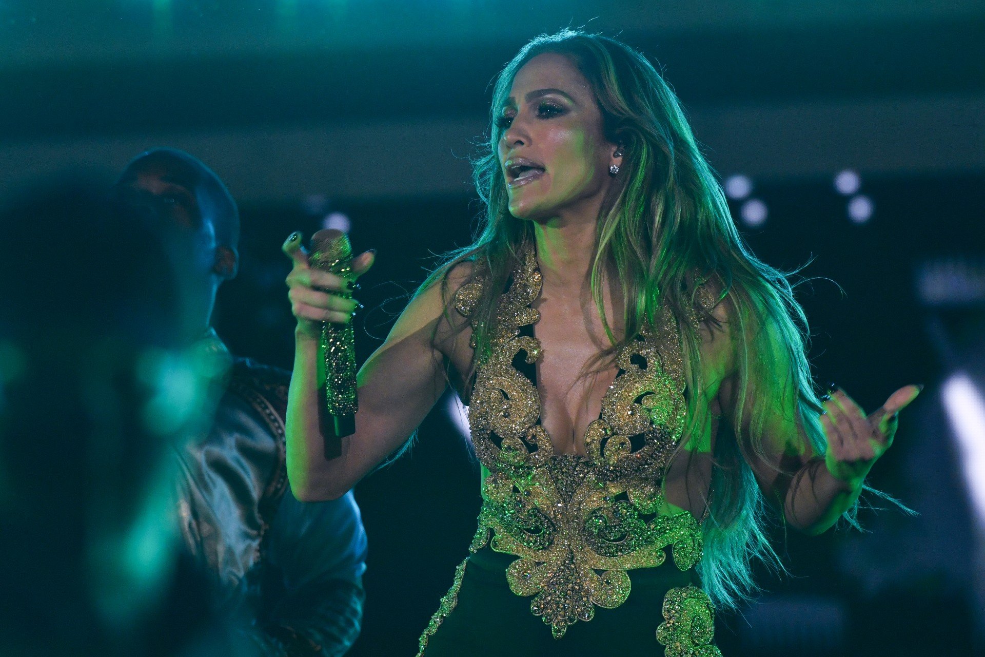 Jennifer Lopez performs on stage
