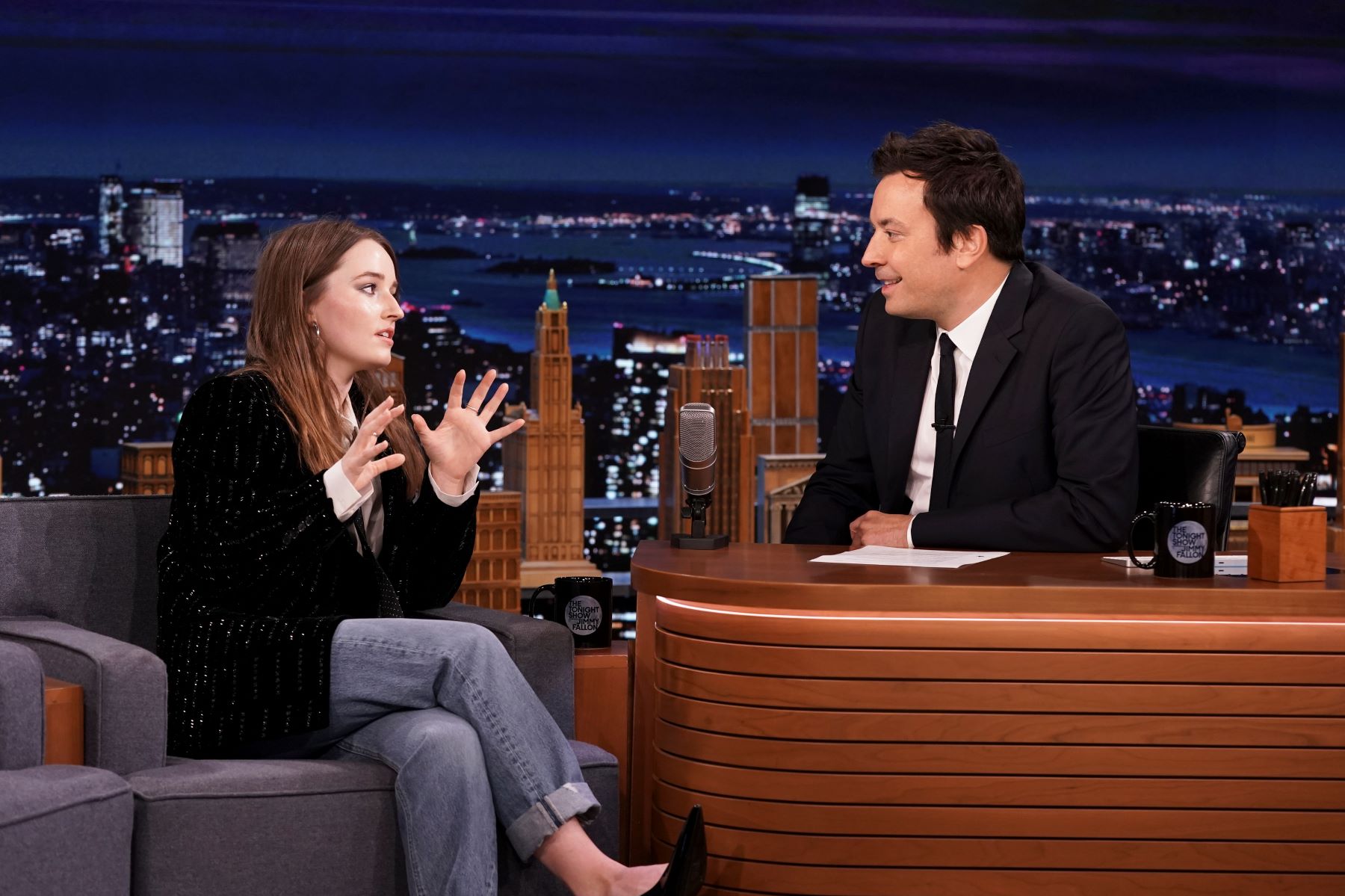 Kaitlyn Dever during an interview on 'The Tonight Show Starring Jimmy Fallon'