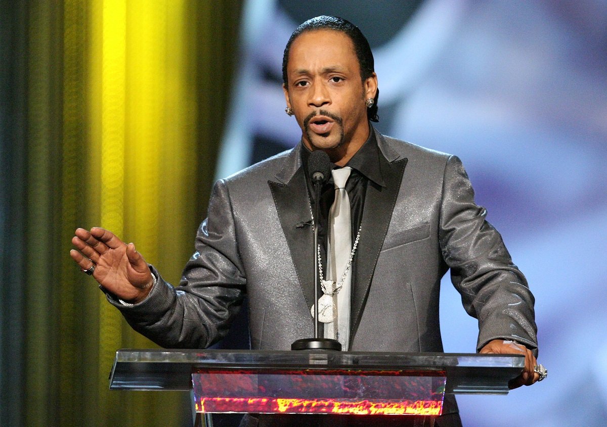 Katt Williams delivering a speech on stage