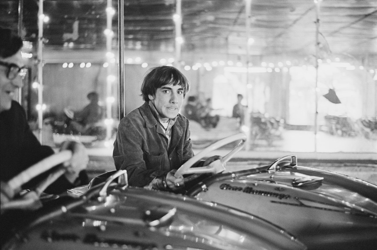 Keith Moon riding bumper cars at a fair in 1966.