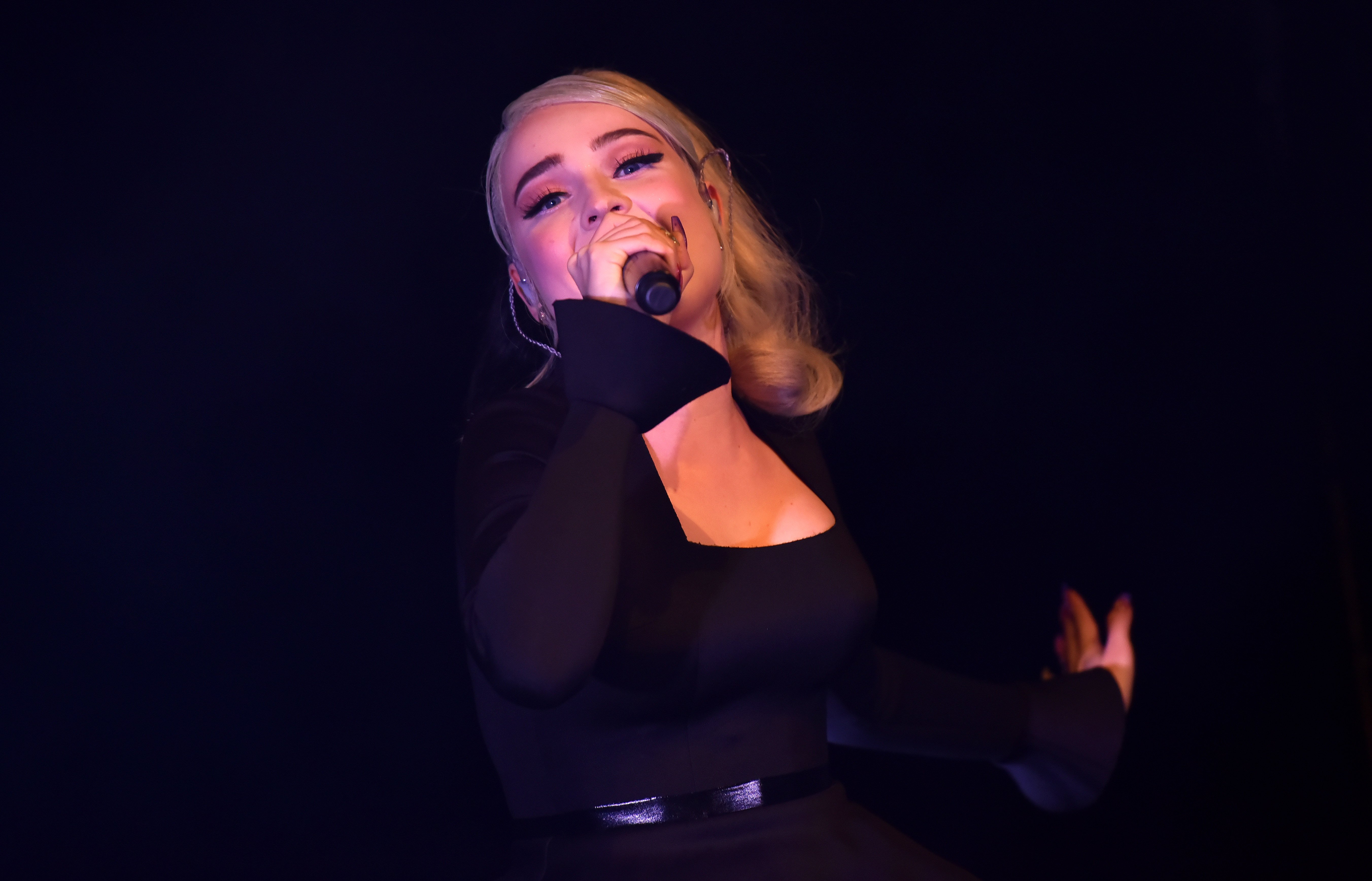 Kim Petras performs on stage at the O2 Shepherd's Bush Empire