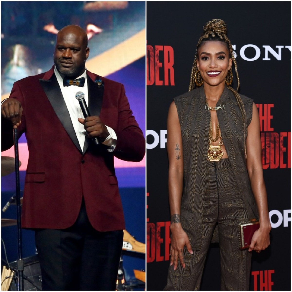 (L): Shaq speaking during The Event hosted by the Shaquille O'Neal Foundation, (R): Annie Ilonzeh smiling on the red carpet during movie premiere in Hollywood