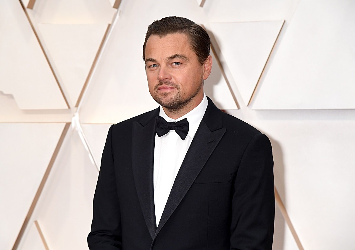 Leonardo DiCaprio smirking while wearing a suit