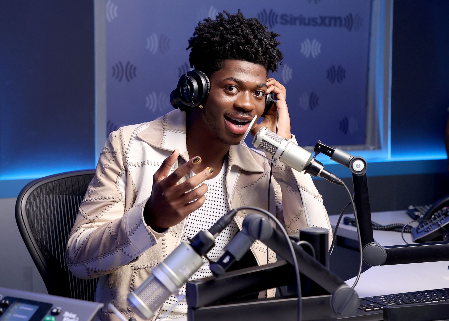 Lil Nas X at the SiriusXM "Morning Mash Up" in New York City