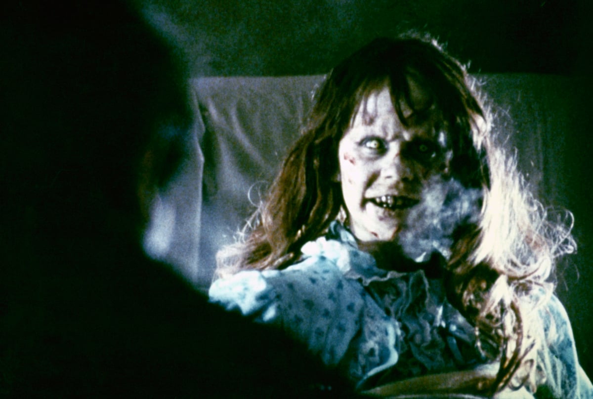 Linda Blair in a scene from iconic horror Halloween movie 'The Exorcist'