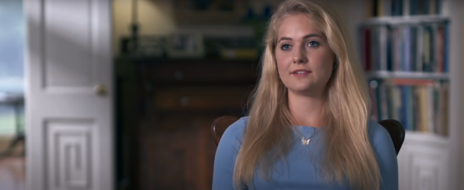 Screenshot of Lydia Plath wearing a blue top on 'Welcome to Plathville'