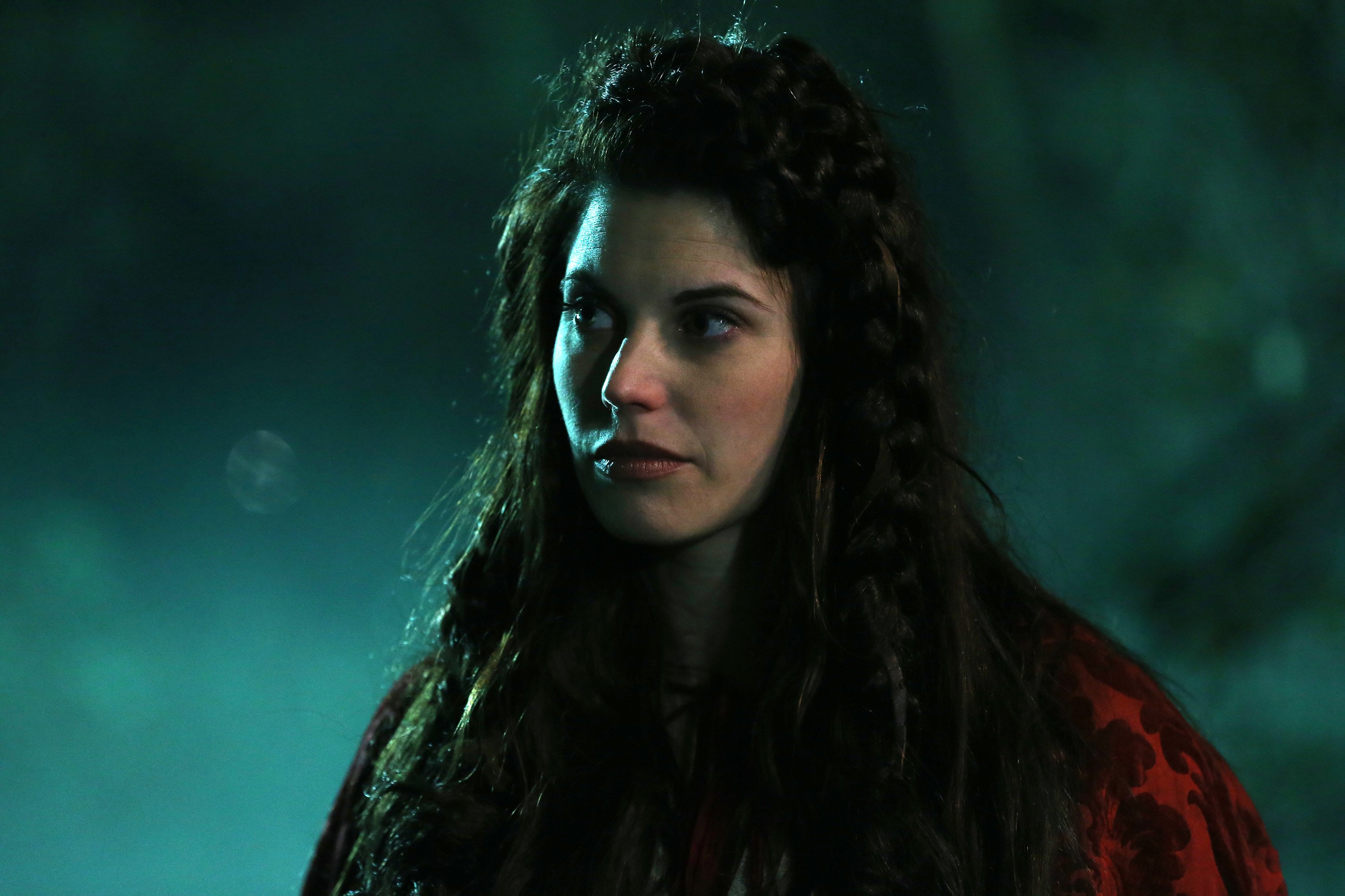 Meghan Ory in costume as Red Riding Hood in 'Once Upon a Time'
