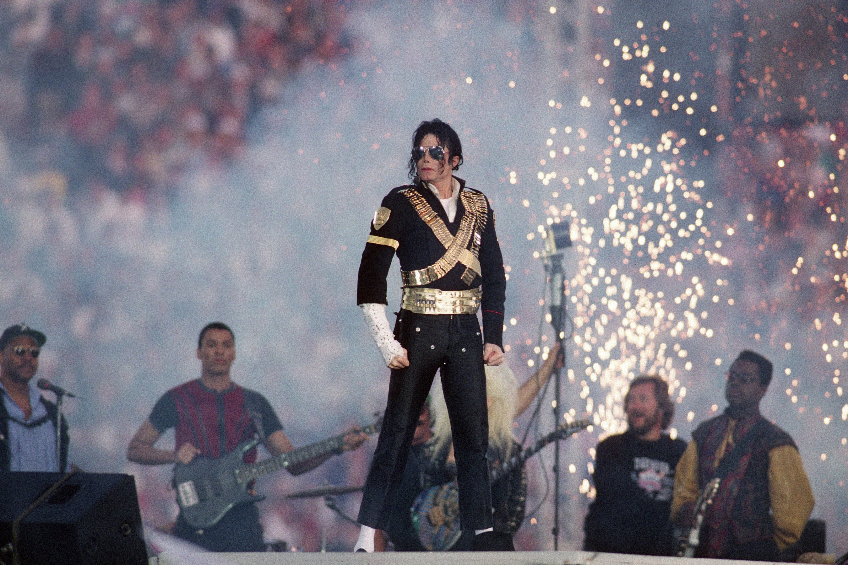 Michael Jackson performs during Super Bowl halftime show