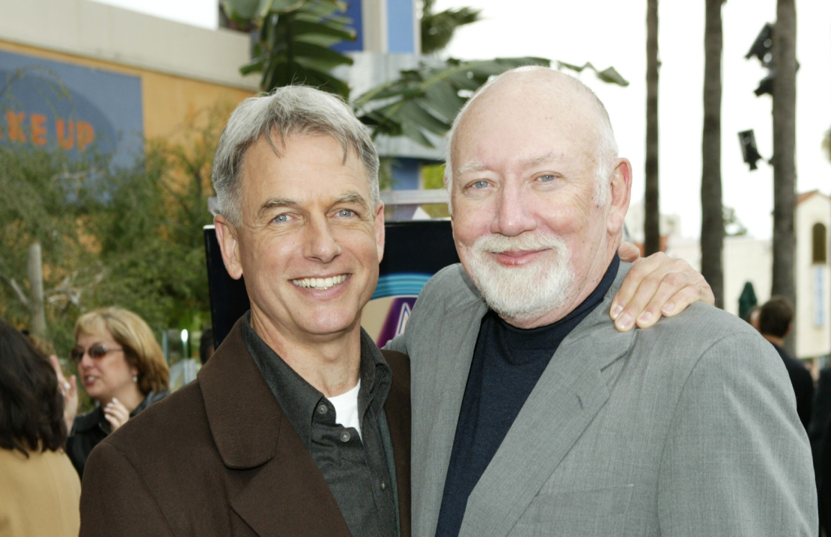 NCIS star Mark Harmon with Donald P. Bellisario when he was honored with Star on the Hollywood Walk of Fame at 7080 Hollywood Blvd in Hollywood, California on March 2, 2004.