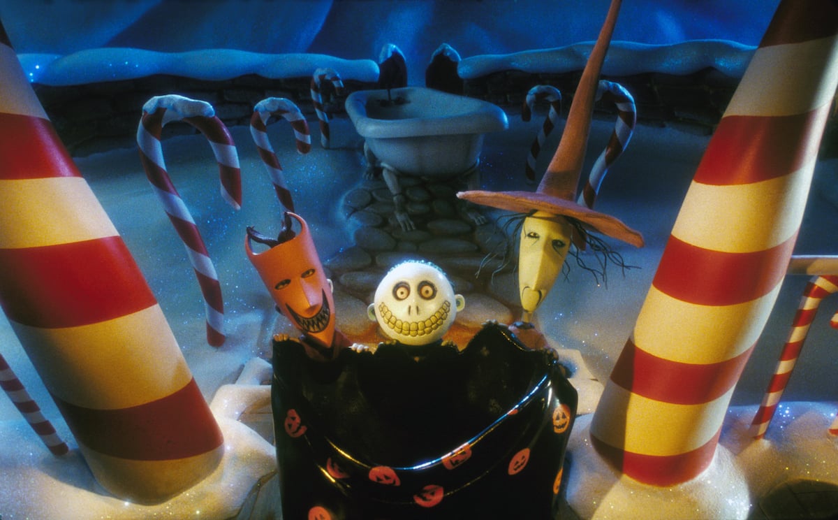 A screengrab of 'The Nightmare Before Christmas', a Freeform Halloween movie. 