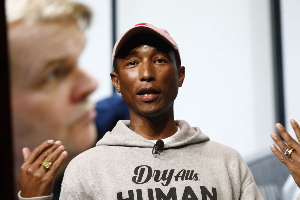Pharrell Williams, a singer and performer, speaks during the Sony Electronics Inc. event at the 2019 Consumer Electronics Show (CES)